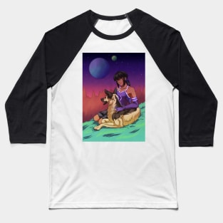 A Girl and her Dog in Space Baseball T-Shirt